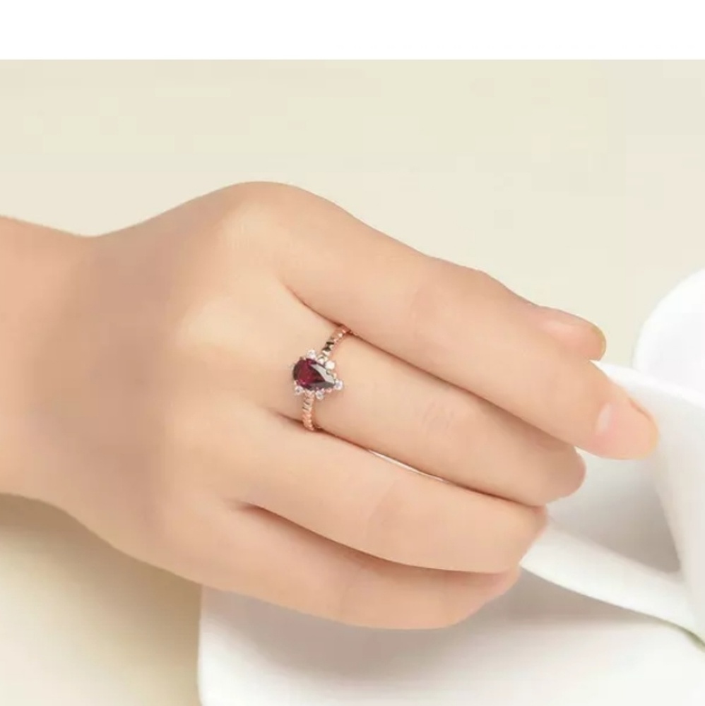💎NEW💎 NATURAL GARNET 925 SS RING - Picture 4 of 12